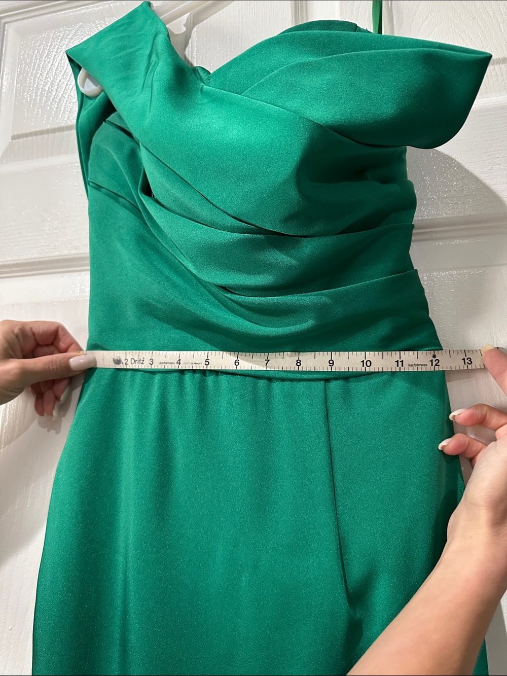 Terani Couture Emerald One-Shoulder Evening Gown - Picture 2 of 6